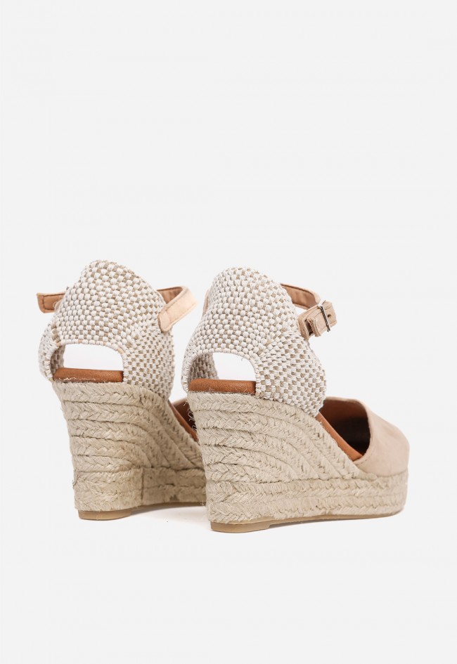Alpargata de cuña mujer Shiny 6003 taupe – estilo natural y cómoda