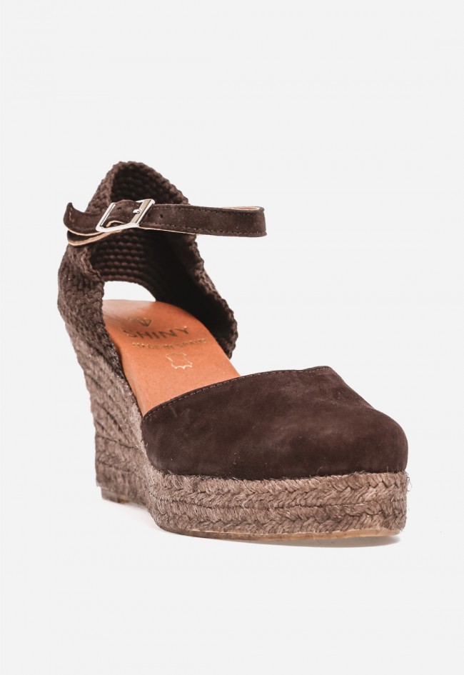 Alpargata de cuña mujer Shiny 6003 moka – estilo natural y cómoda
