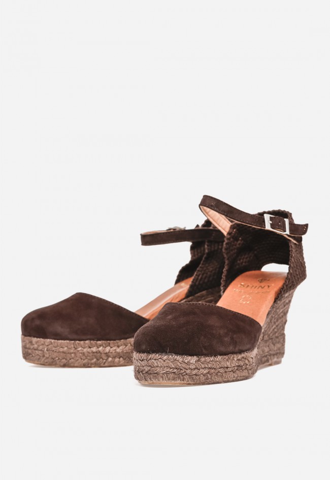 Alpargata de cuña mujer Shiny 6003 moka – estilo natural y cómoda