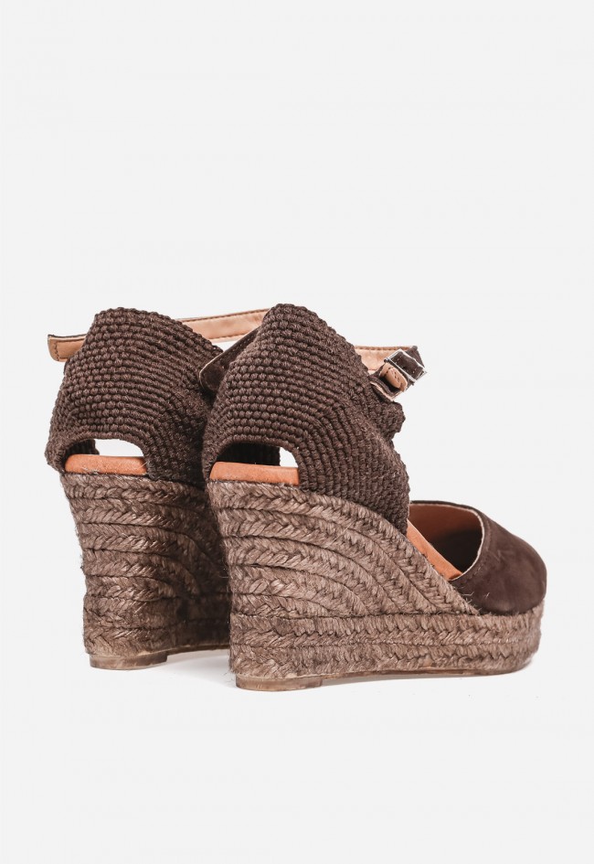 Alpargata de cuña mujer Shiny 6003 moka – estilo natural y cómoda