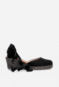Alpargata de cuña mujer Shiny 5007 negra – estilo mediterráneo cómoda