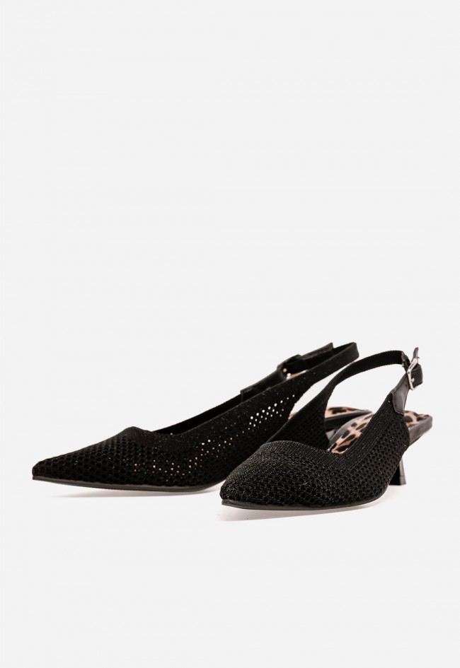 Zapato destalonado mujer La Strada 2403346 – salón negro elegante con tacón bajo