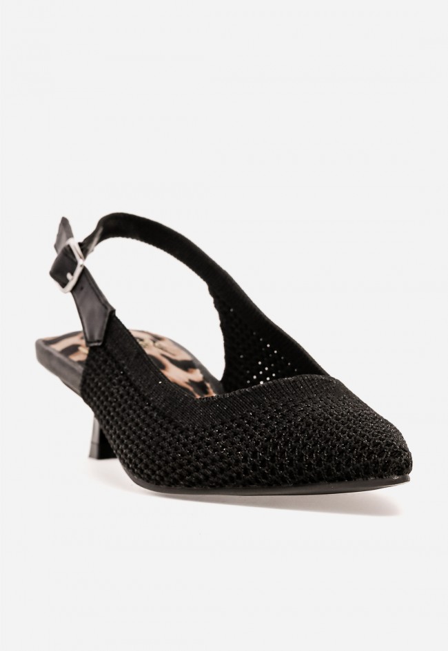 Zapato destalonado mujer La Strada 2403346 – salón negro elegante con tacón bajo