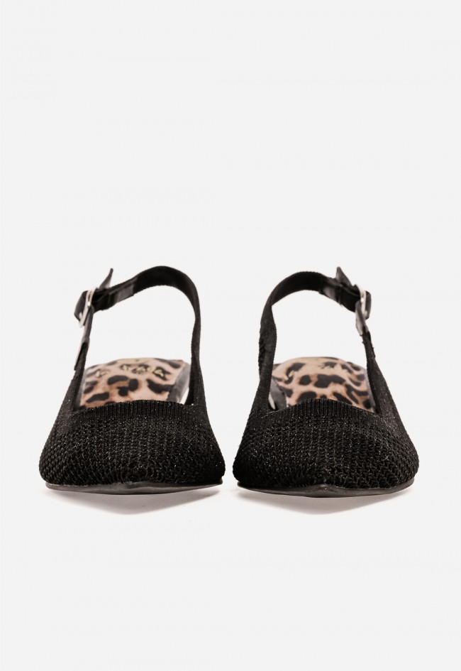 Zapato destalonado mujer La Strada 2403346 – salón negro elegante con tacón bajo