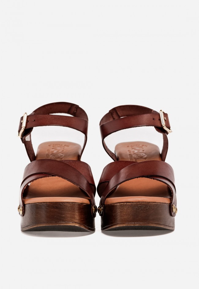 Sandalia mujer piel KAOLA 3650 – sandalia de tacón ancho cómoda con plataforma