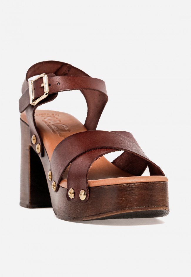 Sandalia mujer piel KAOLA 3650 – sandalia de tacón ancho cómoda con plataforma