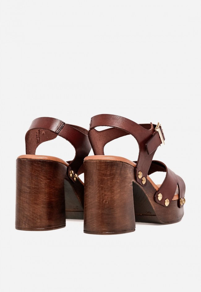 Sandalia mujer piel KAOLA 3650 – sandalia de tacón ancho cómoda con plataforma
