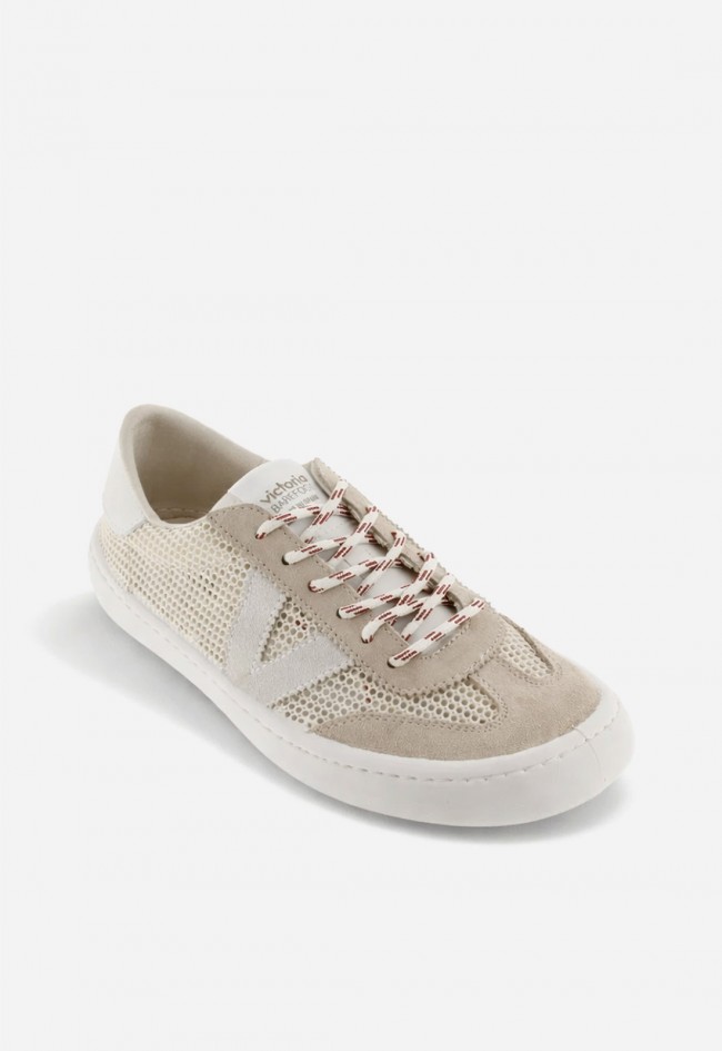 Zapatillas barefoot Victoria OLMO mujer beige – sneakers minimalistas made in Spain