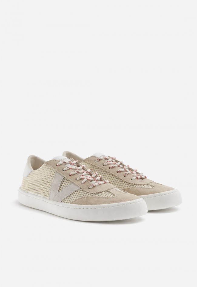Zapatillas barefoot Victoria OLMO mujer beige – sneakers minimalistas made in Spain