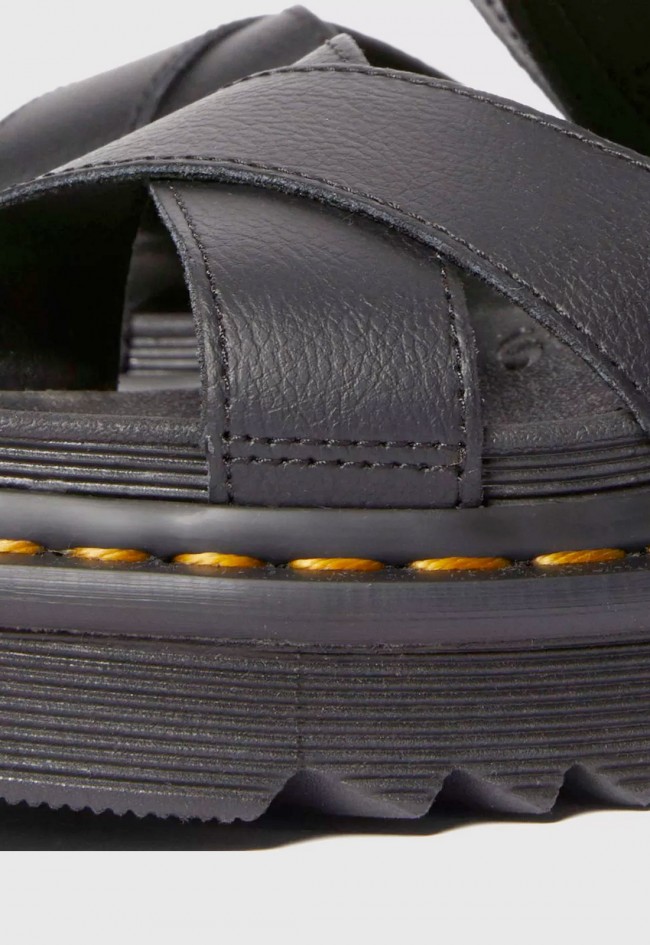 Sandalias Dr. Martens Voss II mujer negras – sandalia romana de piel con plataforma ligera