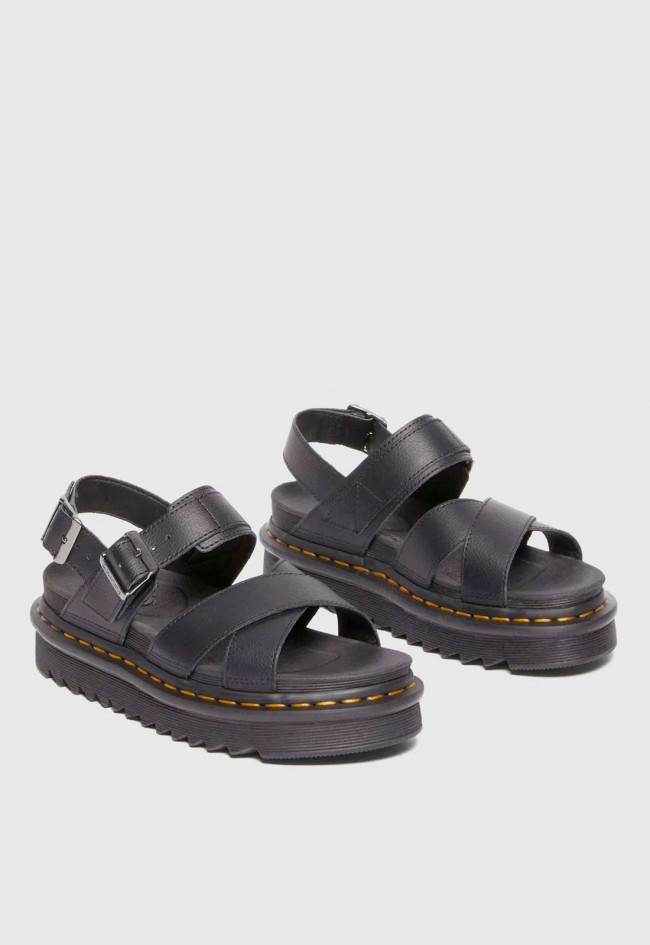 Sandalias Dr. Martens Voss II mujer negras – sandalia romana de piel con plataforma ligera