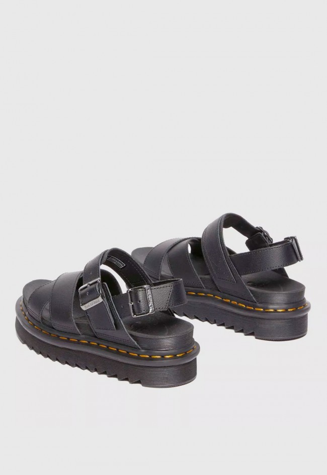 Sandalias Dr. Martens Voss II mujer negras – sandalia romana de piel con plataforma ligera