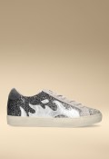 Zapatillas GAMIN Dopamine mujer glitter negro y plata – sneaker premium con llama plateada