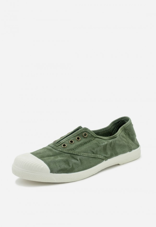 Natural World Old Lavanda 102E mujer – zapatillas ecológicas de lona kaki casual y versátiles