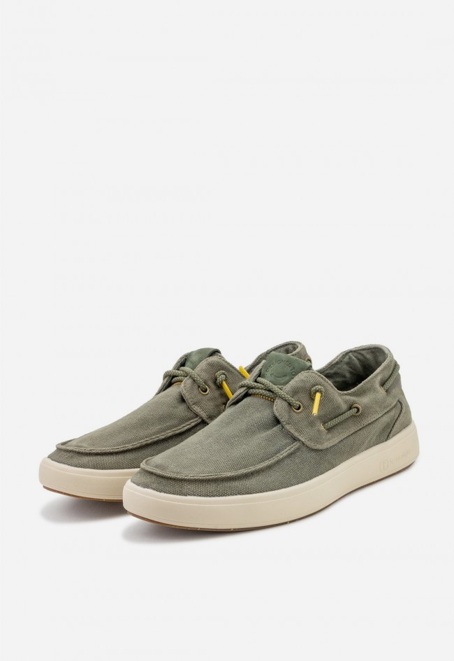 Náuticos hombre Natural World 8413E kaki – zapatillas ecológicas Naturalight de algodón orgánico