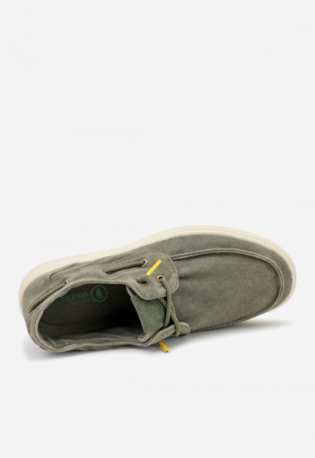 Náuticos hombre Natural World 8413E kaki – zapatillas ecológicas Naturalight de algodón orgánico