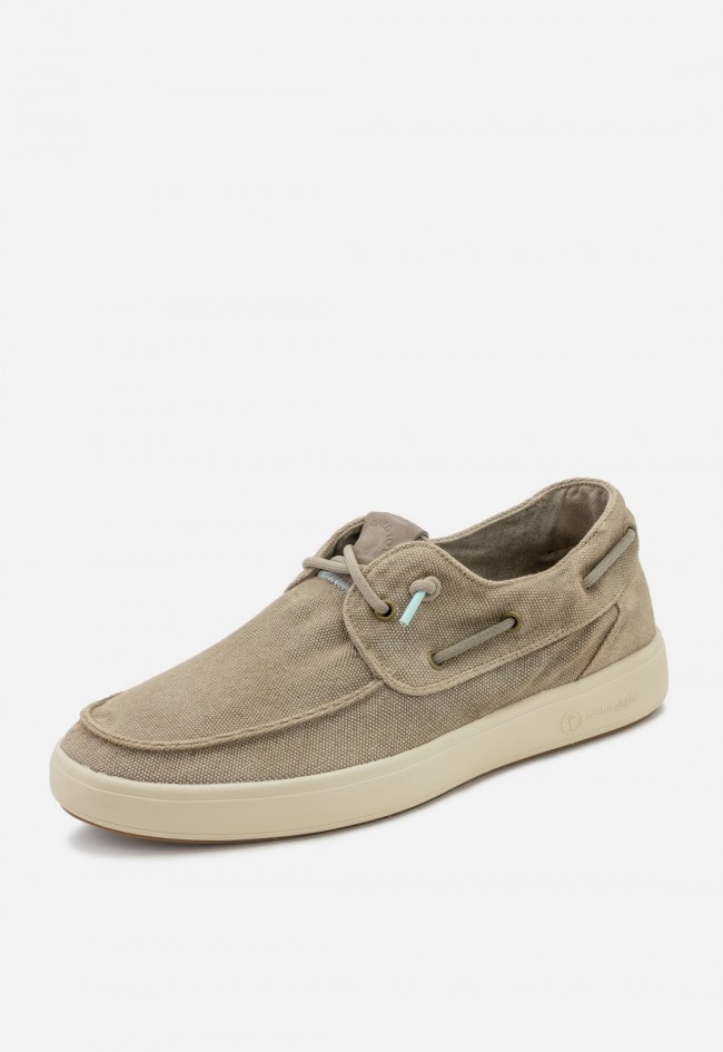 Náuticos hombre Natural World 8413E beige – zapatillas ecológicas Naturalight de algodón orgánico