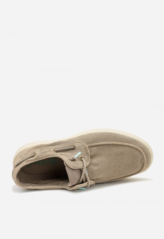 Náuticos hombre Natural World 8413E beige – zapatillas ecológicas Naturalight de algodón orgánico