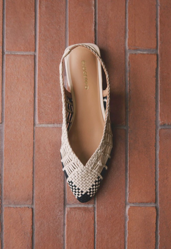 Bailarinas destalonadas Gioseppo Magarini piel trenzada – zapato plano bicolor con punta fina