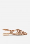 Sandalias cangrejeras Gioseppo Hingham piel trenzada platino – sandalias planas con cierre al talón