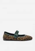 Merceditas Macarena Rania 25 leopardo – bailarina de terciopelo con hebilla y plantilla extraíble
