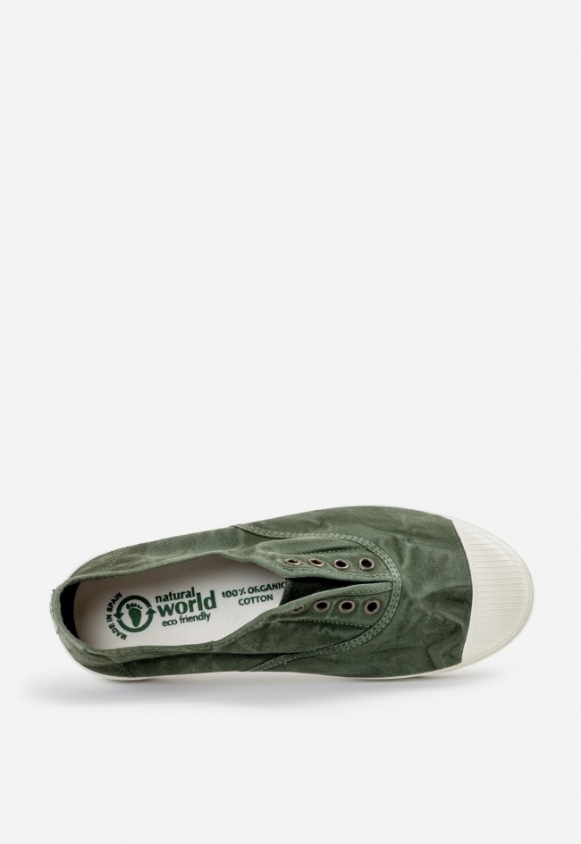Zapatillas Natural World Old Condor 3102E verde – sneakers ecológicas hombre de lona