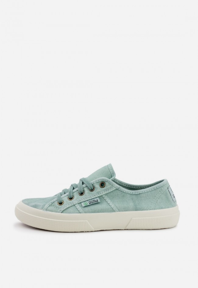 Zapatillas Natural World Old Blossom 901E verde agua – sneakers ecológicas mujer algodón orgánico