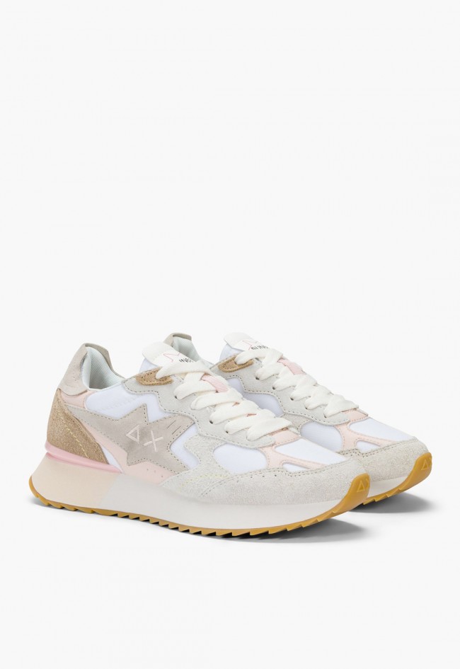 Zapatillas SUN68 Stargirl Multicolor mujer – sneaker running suede y nylon White Stargirl