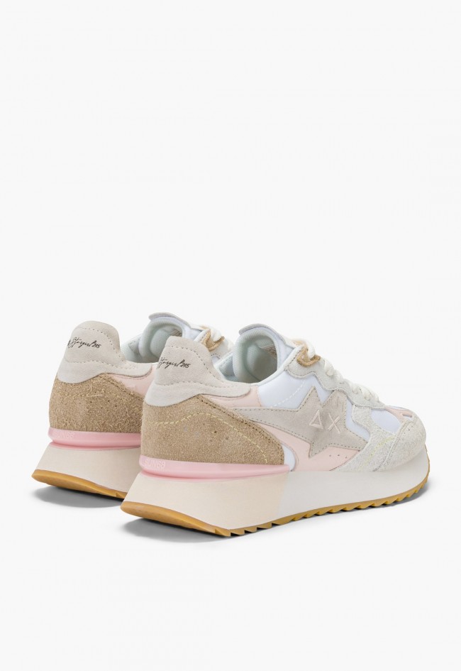 Zapatillas SUN68 Stargirl Multicolor mujer – sneaker running suede y nylon White Stargirl