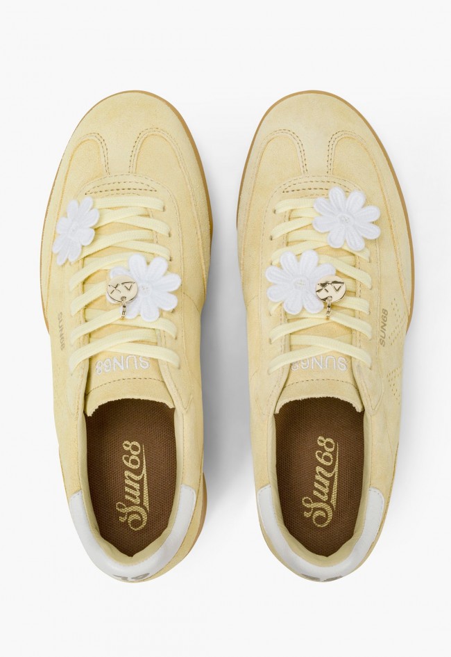 Zapatillas SUN68 California Sun amarillas mujer – sneaker suede Lemon Yellow tenis retro