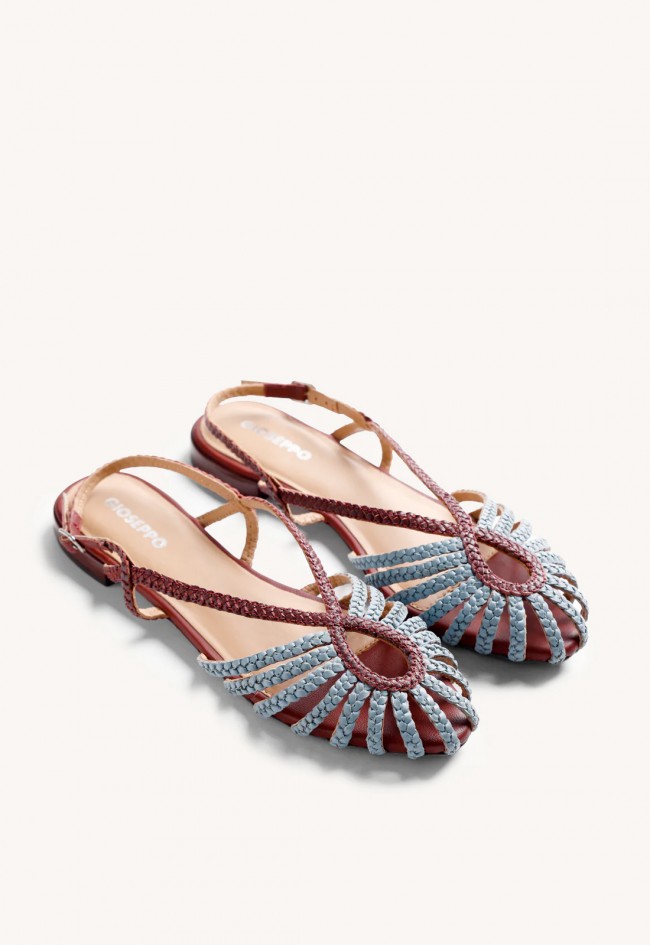 Sandalias cangrejeras Gioseppo Masalani mujer – sandalias piel trenzada bicolor