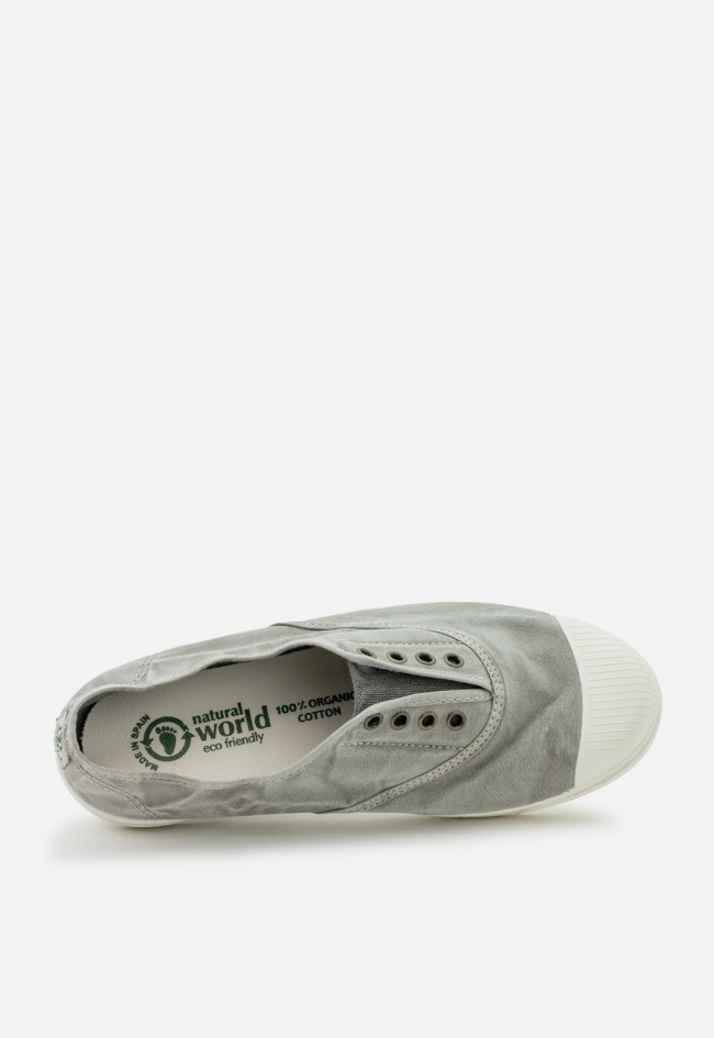 Zapatillas Natural World Old Condor hombre grises de lona sin cordones ecológicas