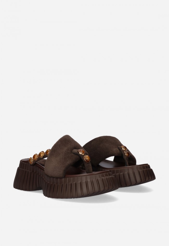 Sandalias Exé Maggie 773 marrón con plataforma, estilo urbano y tendencia verano mujer