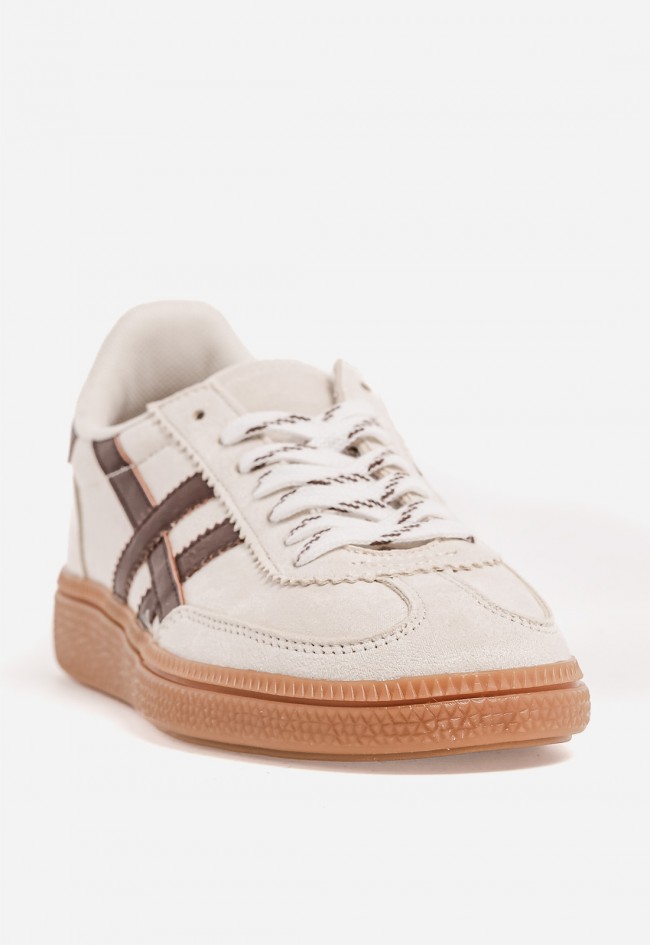 Zapatillas Why Pink M6045 color arena estilo retro, casual cómodas para uso diario
