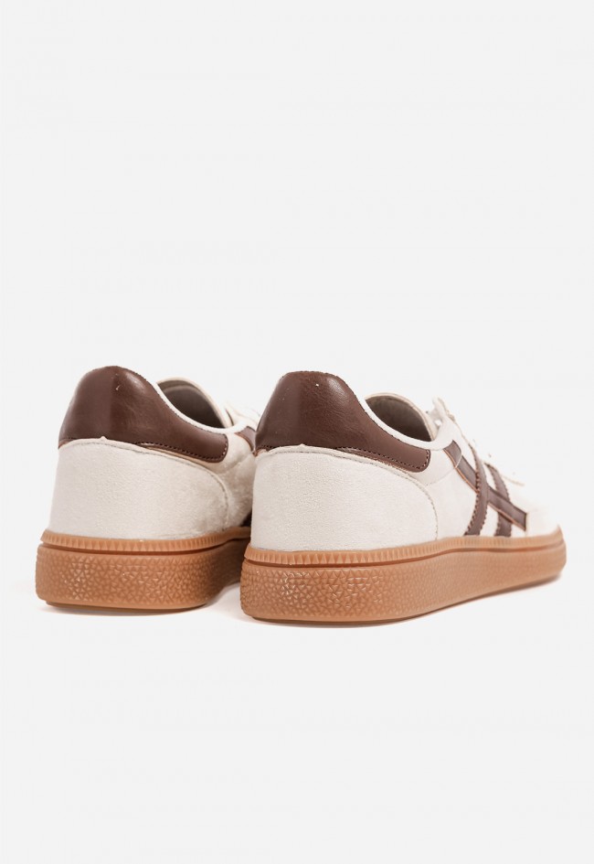 Zapatillas Why Pink M6045 color arena estilo retro, casual cómodas para uso diario