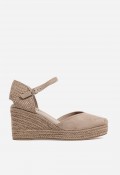 Alpargatas Why Pink M6345 de cuña en esparto color taupe, estilo casual verano mujer5