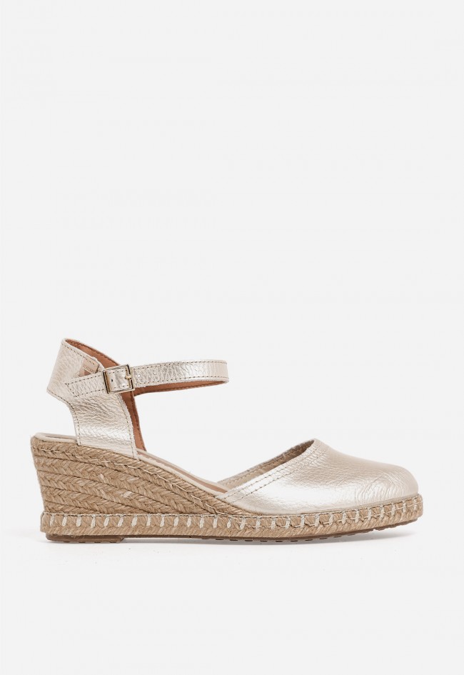 Alpargata cuña mujer Verbenas Malena oro – brillo elegante y confort natural