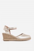 Alpargata cuña mujer Verbenas Malena oro – brillo elegante y confort natural