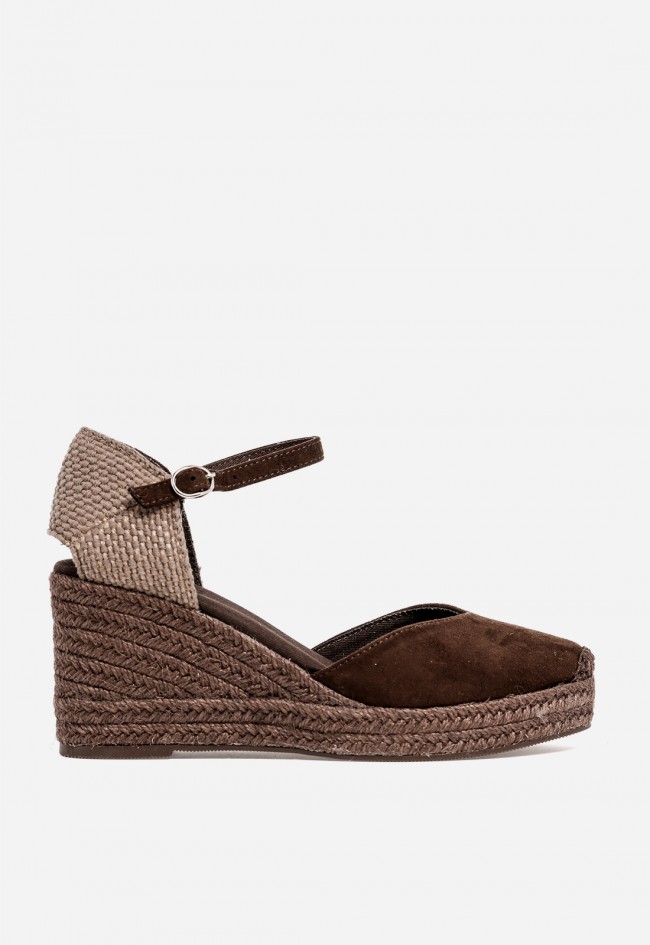 Alpargata cuña mujer Why Pink M6345 moka – estilo natural y sujeción cómoda