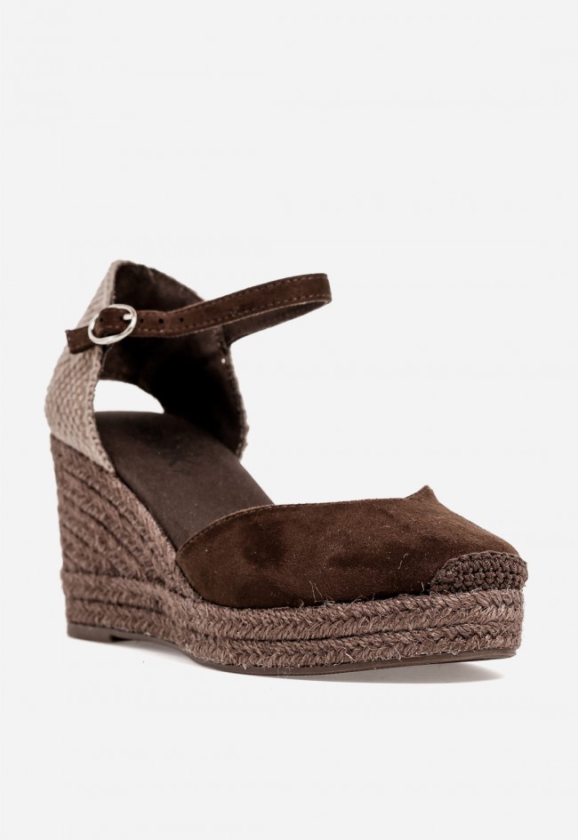 Alpargata cuña mujer Why Pink M6345 moka – estilo natural y sujeción cómoda