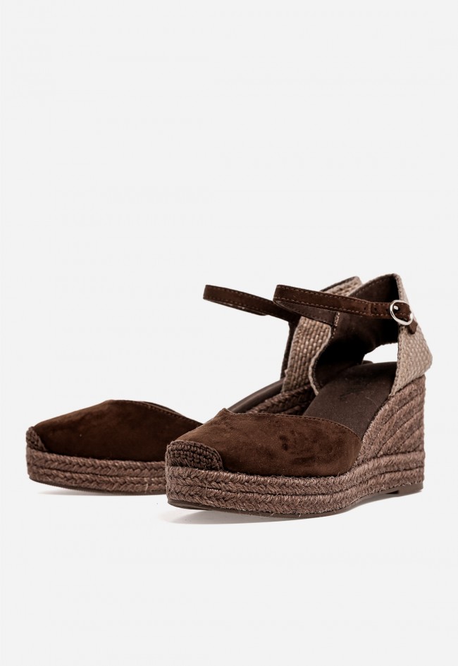 Alpargata cuña mujer Why Pink M6345 moka – estilo natural y sujeción cómoda