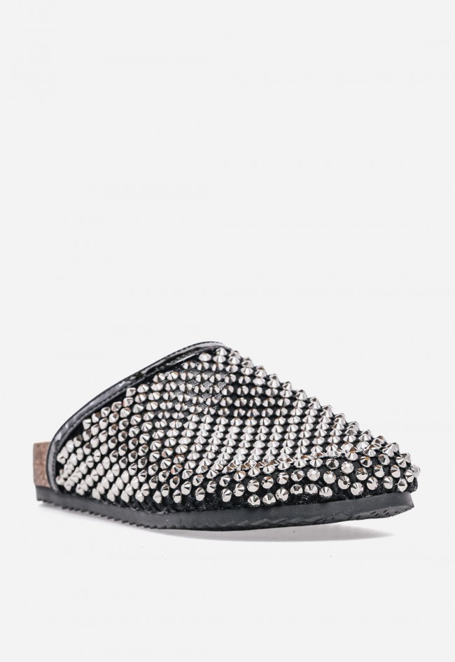 Zueco mujer La Strada 2583218 con tachuelas – tendencia brillante y confort urbano