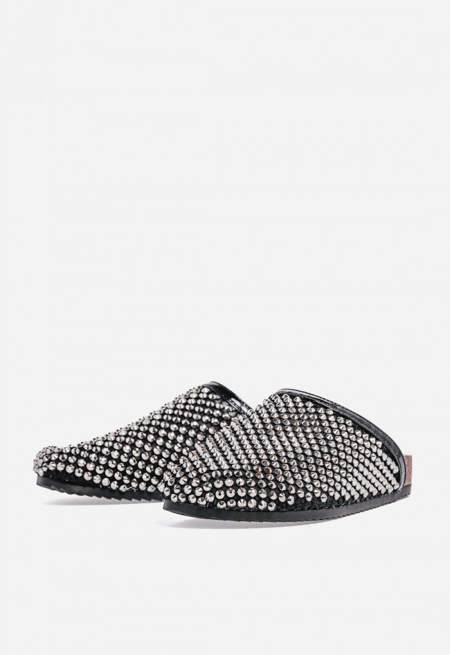 Zueco mujer La Strada 2583218 con tachuelas – tendencia brillante y confort urbano