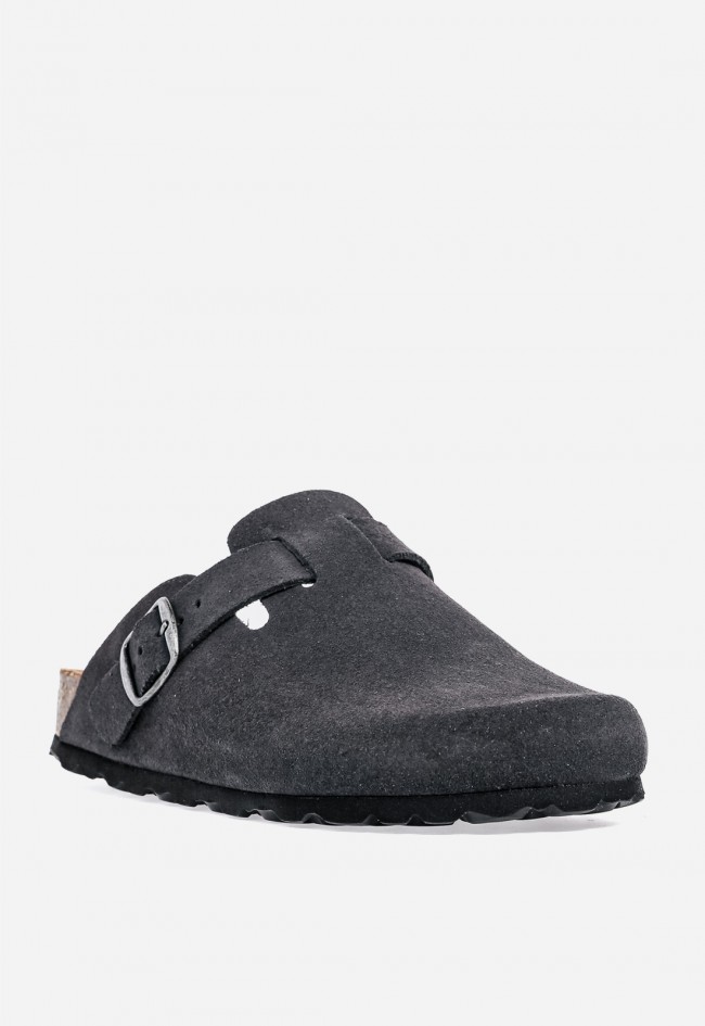 Zueco de mujer VAS 355 en piel gris – comodidad urbana con estilo minimal