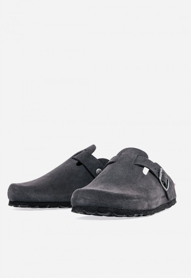 Zueco de mujer VAS 355 en piel gris – comodidad urbana con estilo minimal