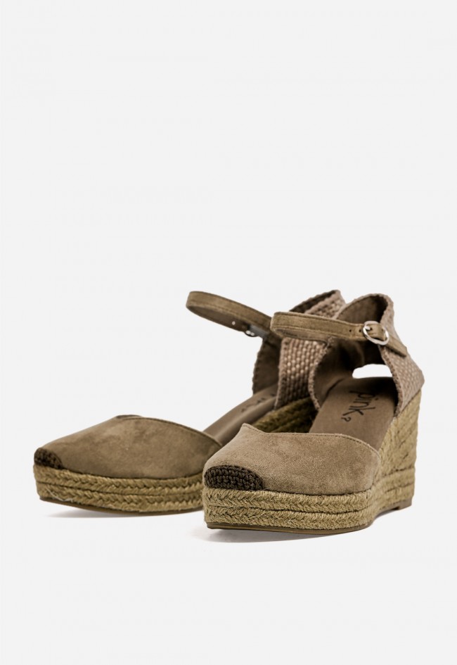Alpargatas kaki Why Pink M6345 – cuña de esparto cómoda y estilo natural