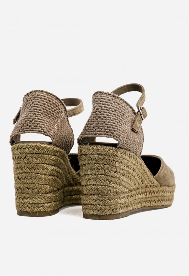 Alpargatas kaki Why Pink M6345 – cuña de esparto cómoda y estilo natural