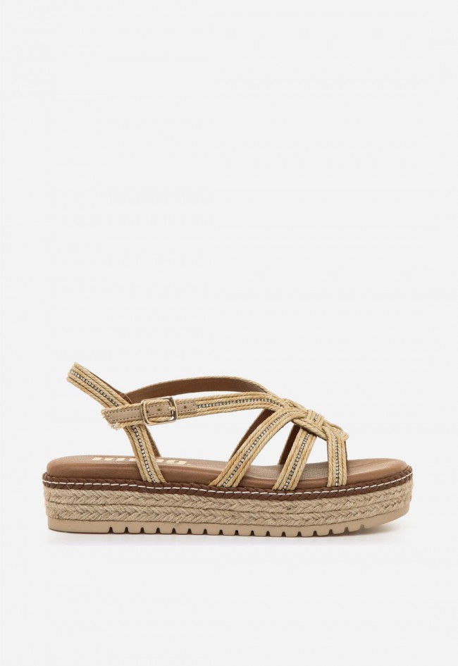 Sandalias Mustang Amelie con cuña baja y tiras trenzadas – estilo natural y comodidad diaria