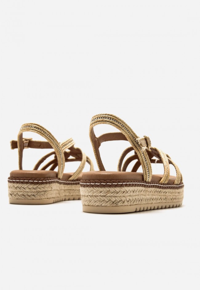 Sandalias Mustang Amelie con cuña baja y tiras trenzadas – estilo natural y comodidad diaria