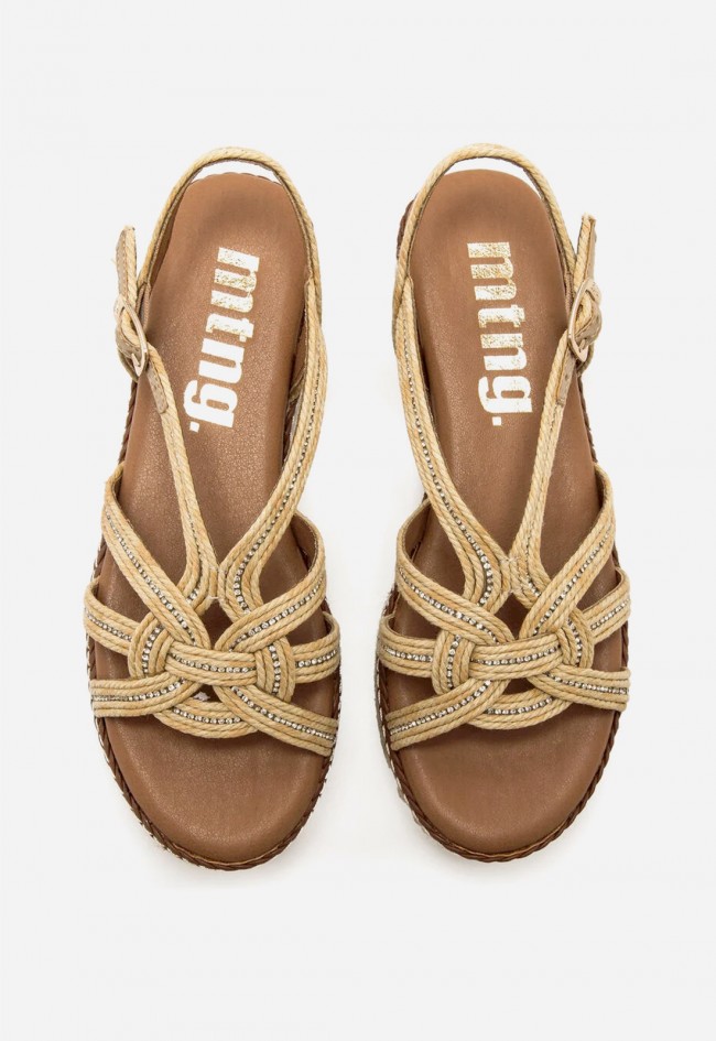 Sandalias Mustang Amelie con cuña baja y tiras trenzadas – estilo natural y comodidad diaria